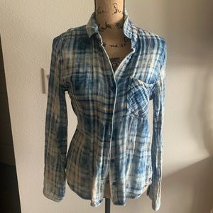 Multi color button up flannel